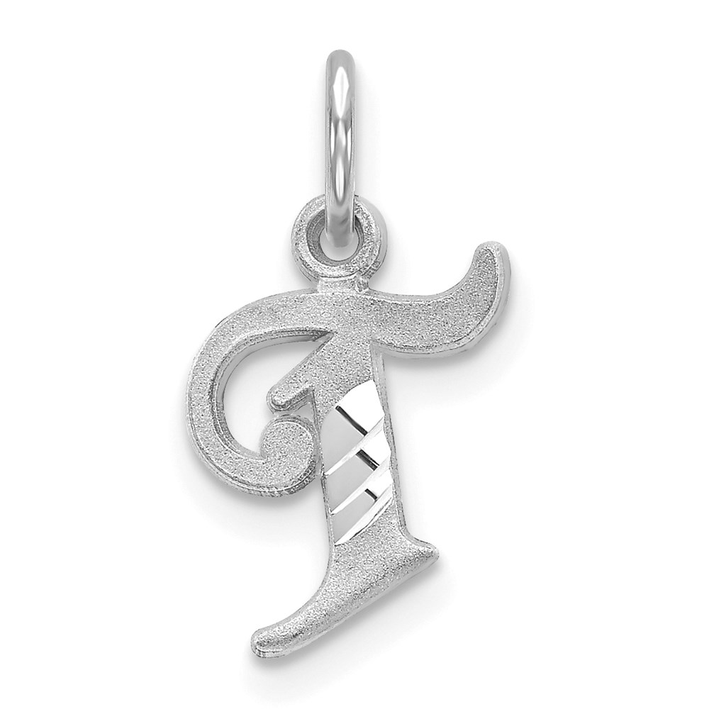14k White Gold, Isabelle Collection, Mini Letter T Initial Charm
