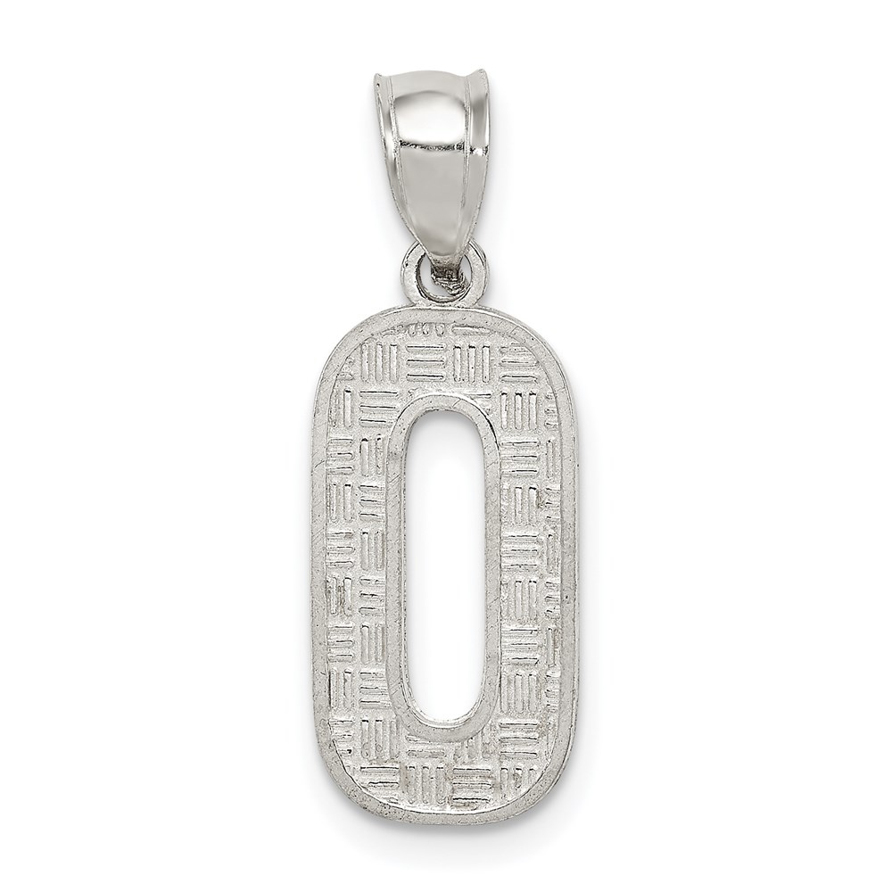 Sterling Silver, Sami Collection, Textured Block Initial O Pendant