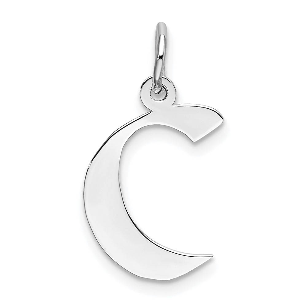 Sterling Silver Karlie Collection Artisan Block Initial Charm Letter C