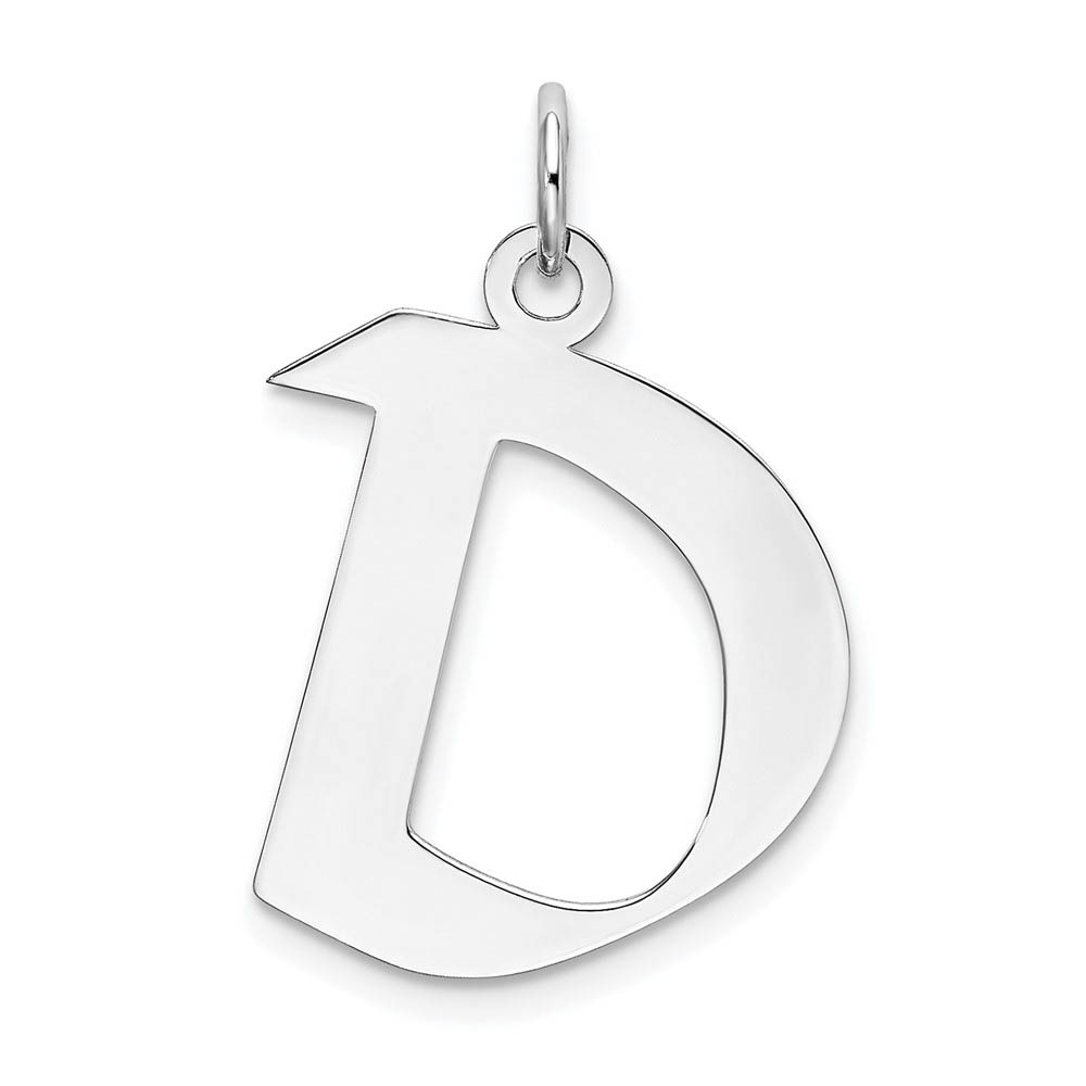Sterling Silver Karlie Collection Artisan Block Initial Charm Letter D