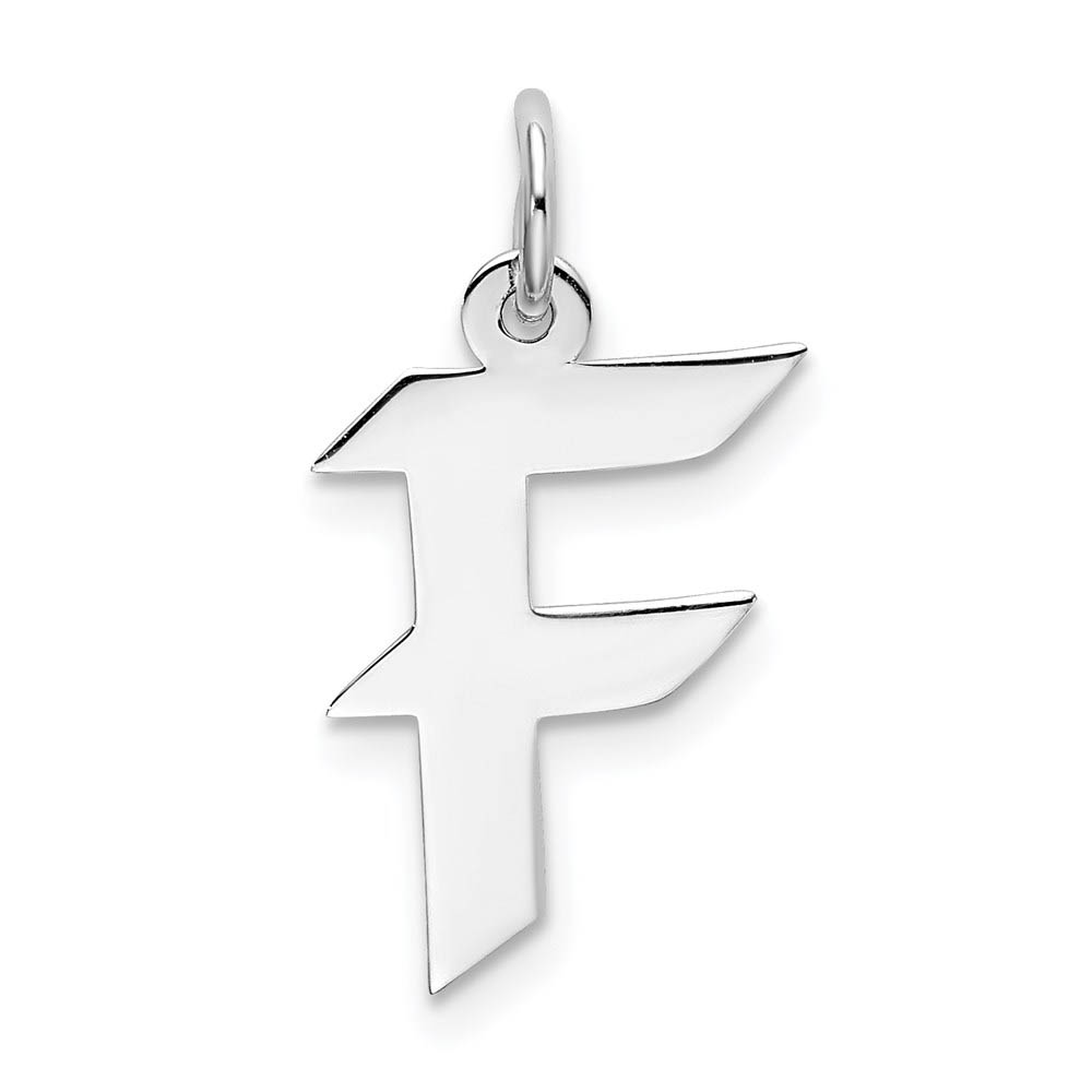 Sterling Silver Karlie Collection Artisan Block Initial Charm Letter F