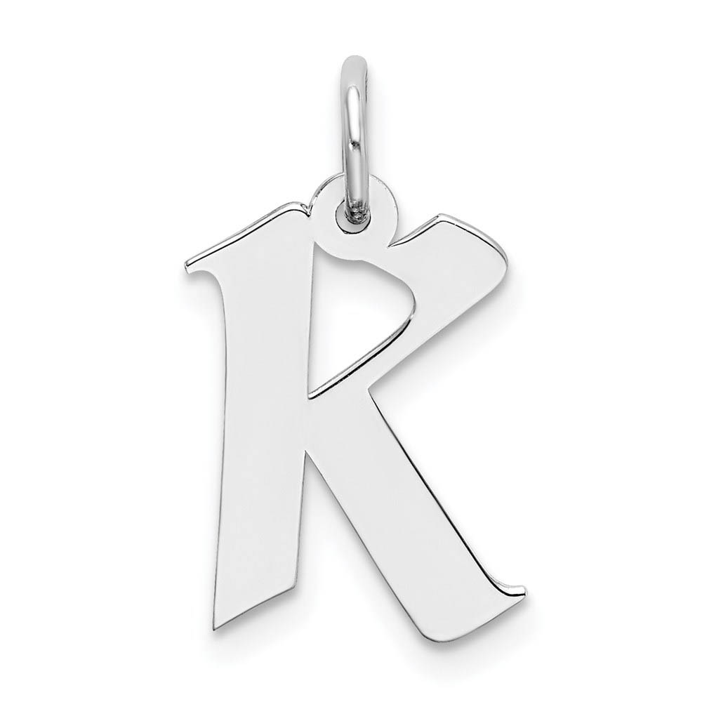 Sterling Silver Karlie Collection Artisan Block Initial Charm Letter K