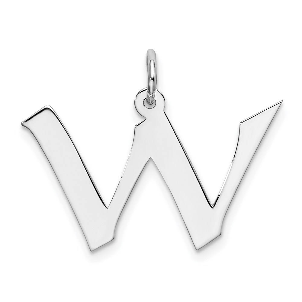 Sterling Silver Karlie Collection Artisan Block Initial Charm Letter W