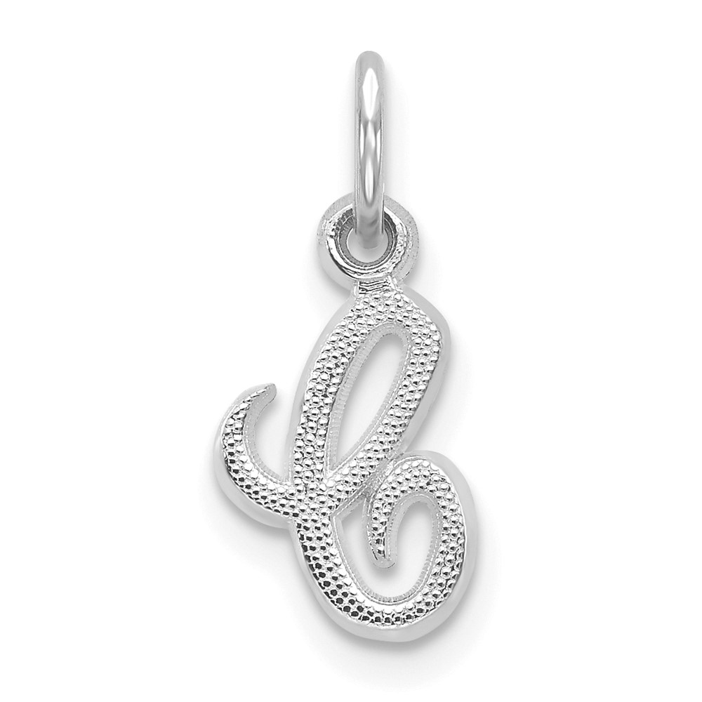14k White Gold, Sadie Collection, Mini Satin Script Initial C Charm