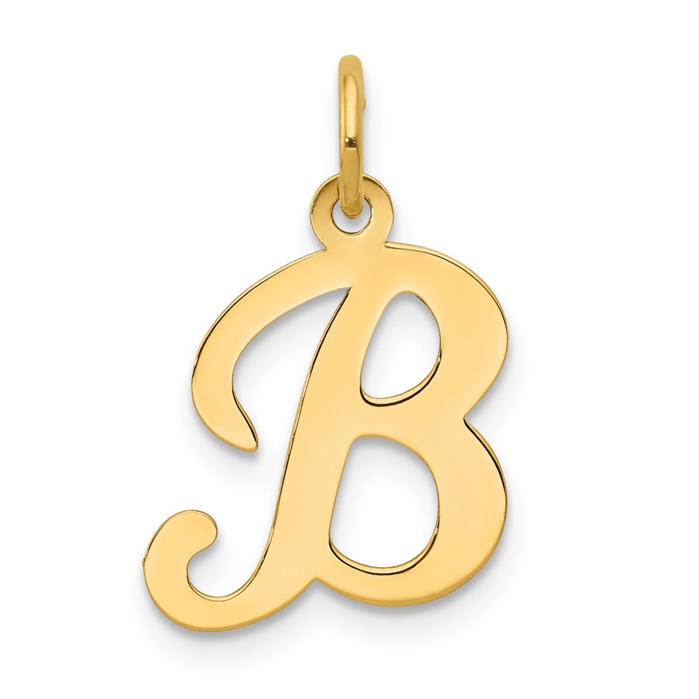 14k Yellow Gold, Sophia Collection, Script Initial B Pendant