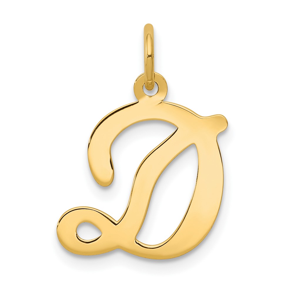 14k Yellow Gold, Sophia Collection, Script Initial D Pendant