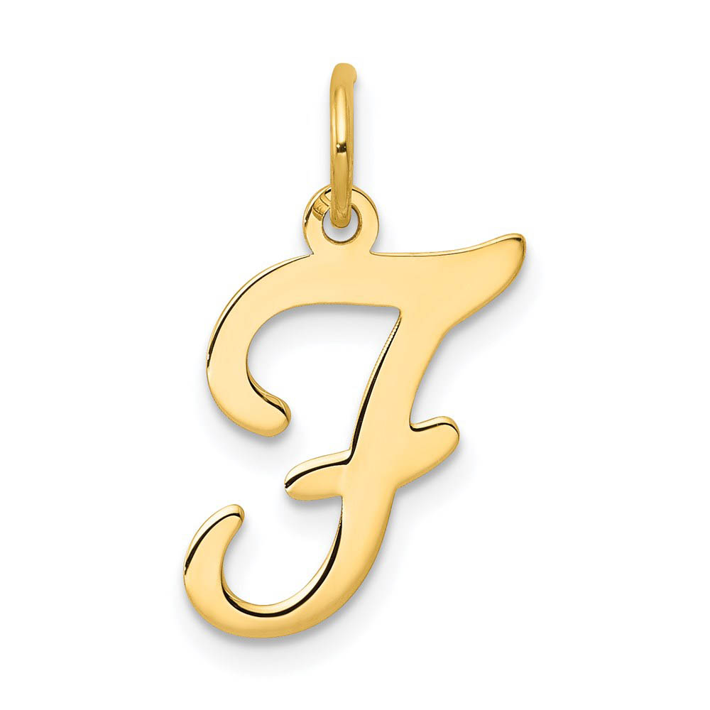 14k Yellow Gold, Sophia Collection, Script Initial F Pendant