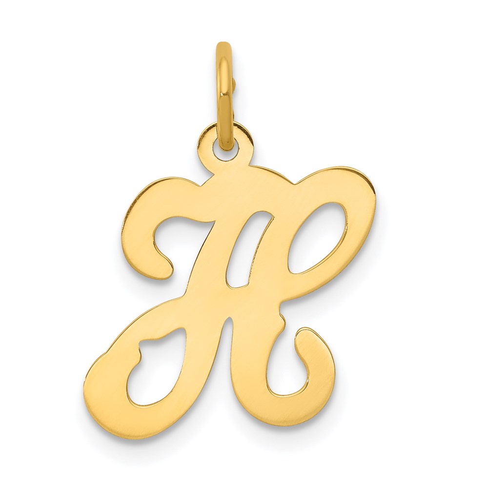 14k Yellow Gold, Sophia Collection, Script Initial H Pendant