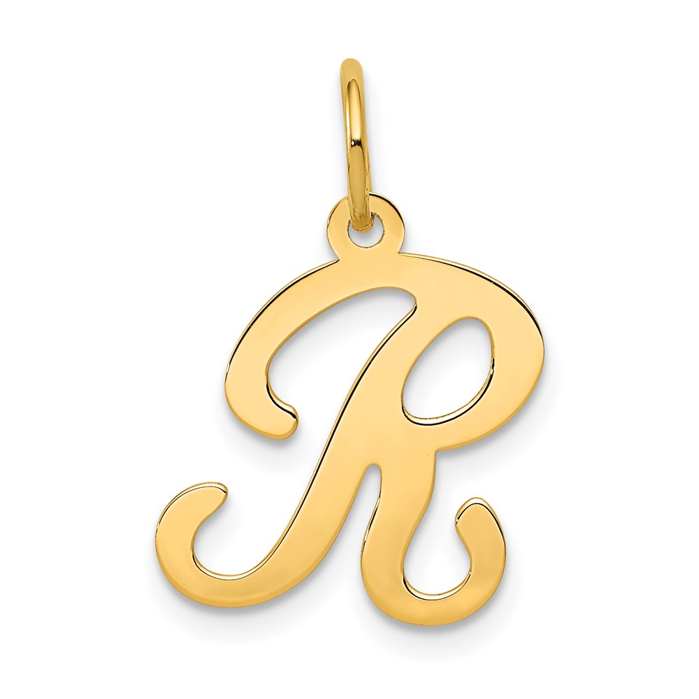 14k Yellow Gold, Sophia Collection, Script Initial R Pendant