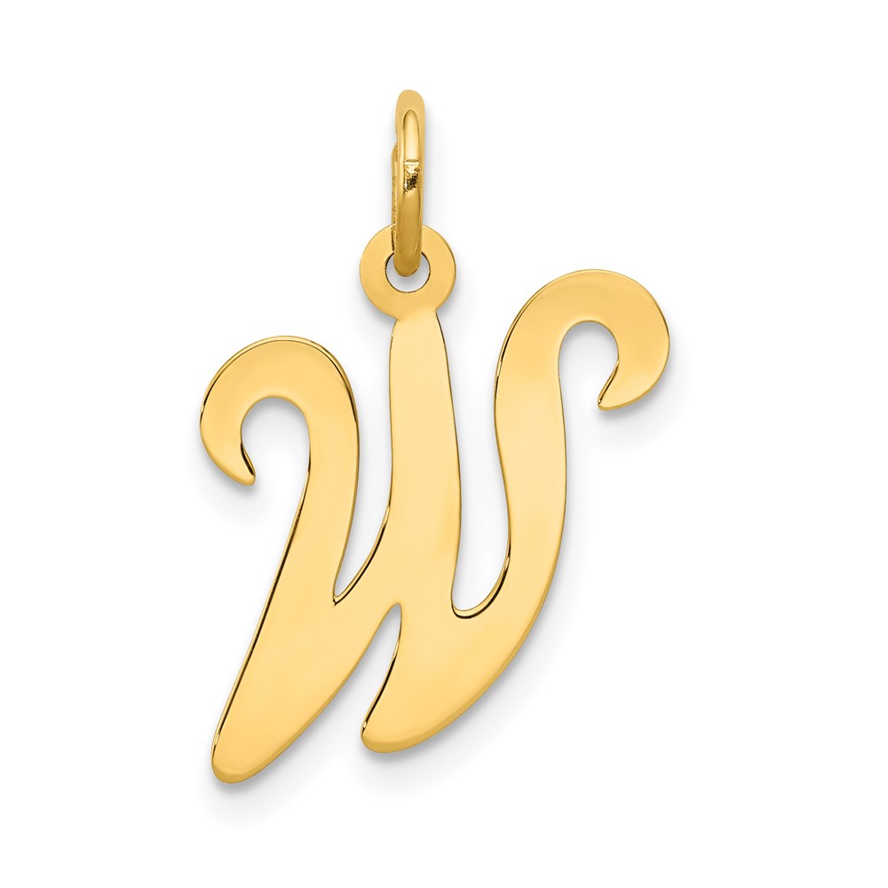 14k Yellow Gold, Sophia Collection, Script Initial W Pendant