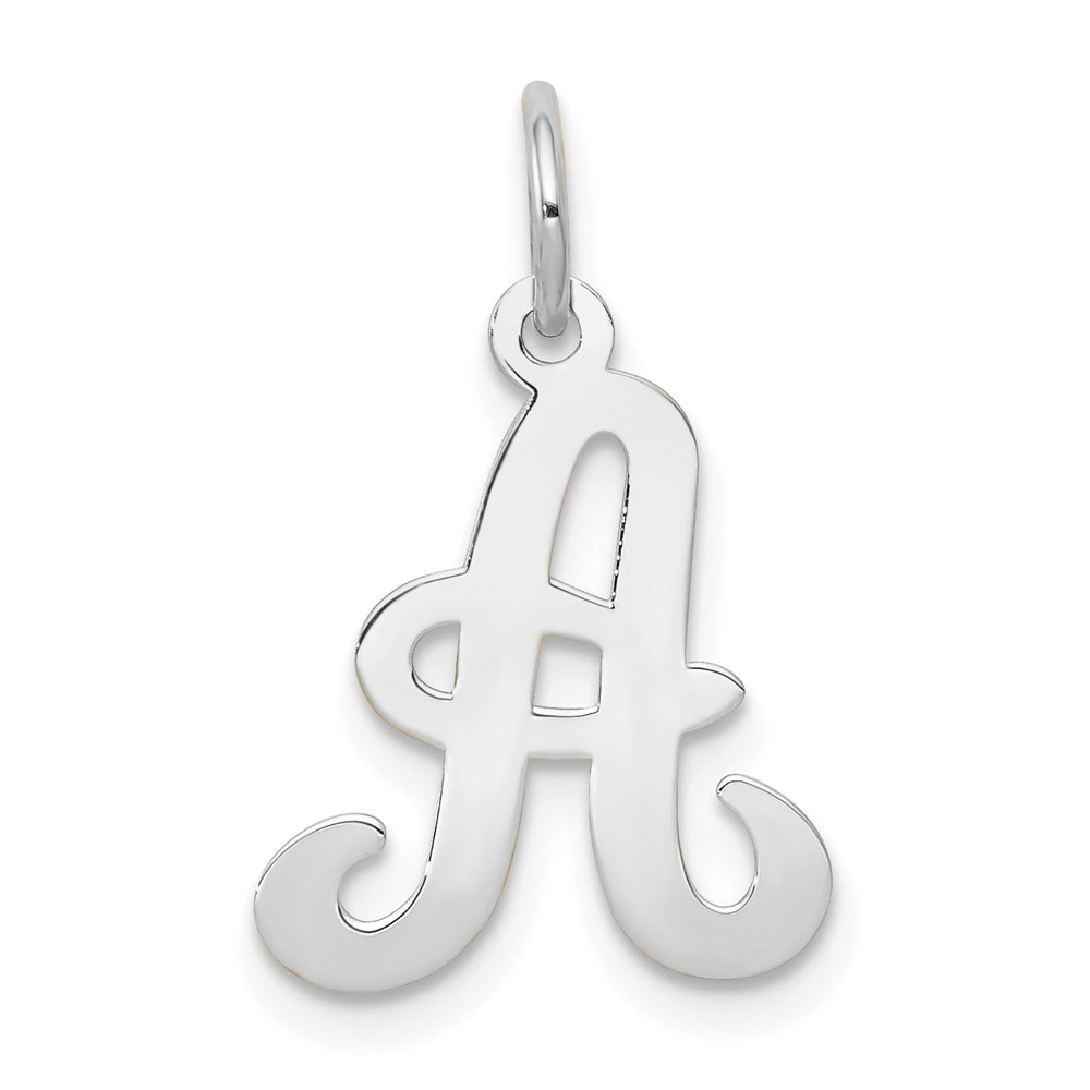 14k White Gold, Sophia Collection, Script Initial A Pendant
