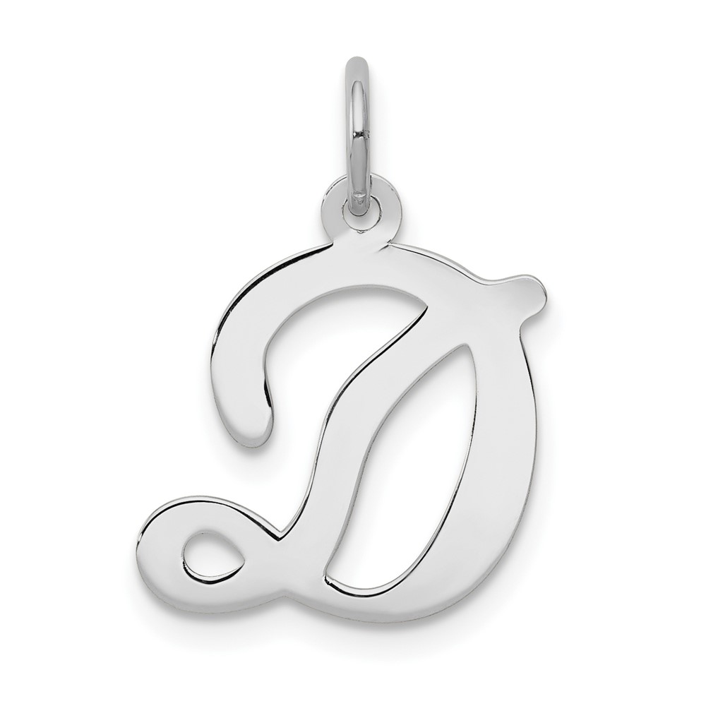 14k White Gold, Sophia Collection, Script Initial D Pendant