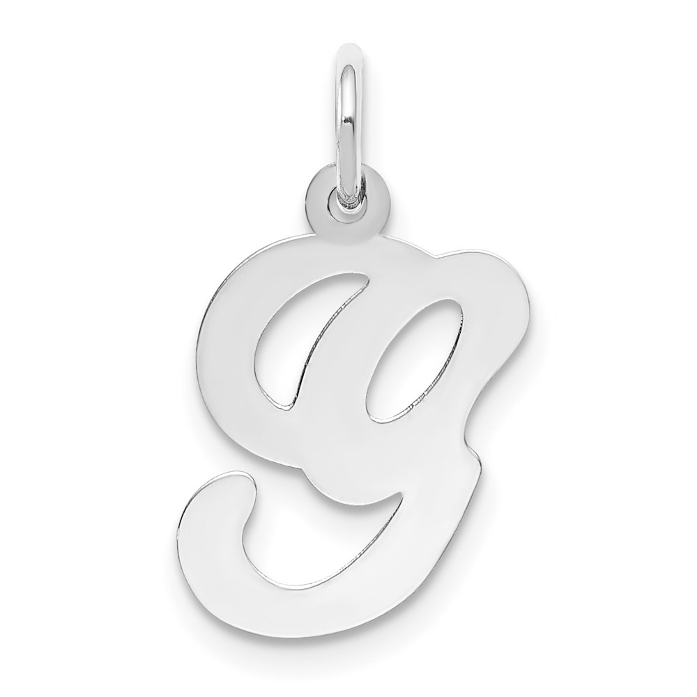 14k White Gold, Sophia Collection, Script Initial G Pendant