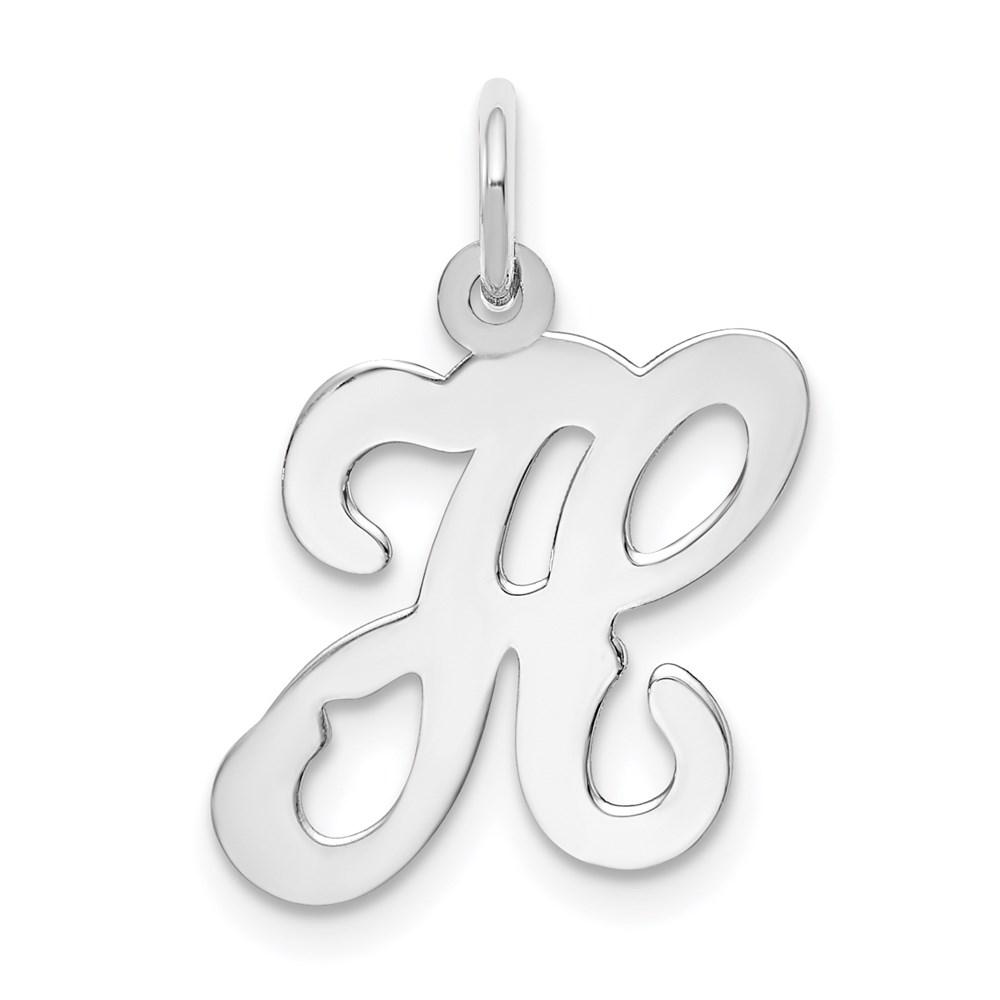 14k White Gold, Sophia Collection, Script Initial H Pendant