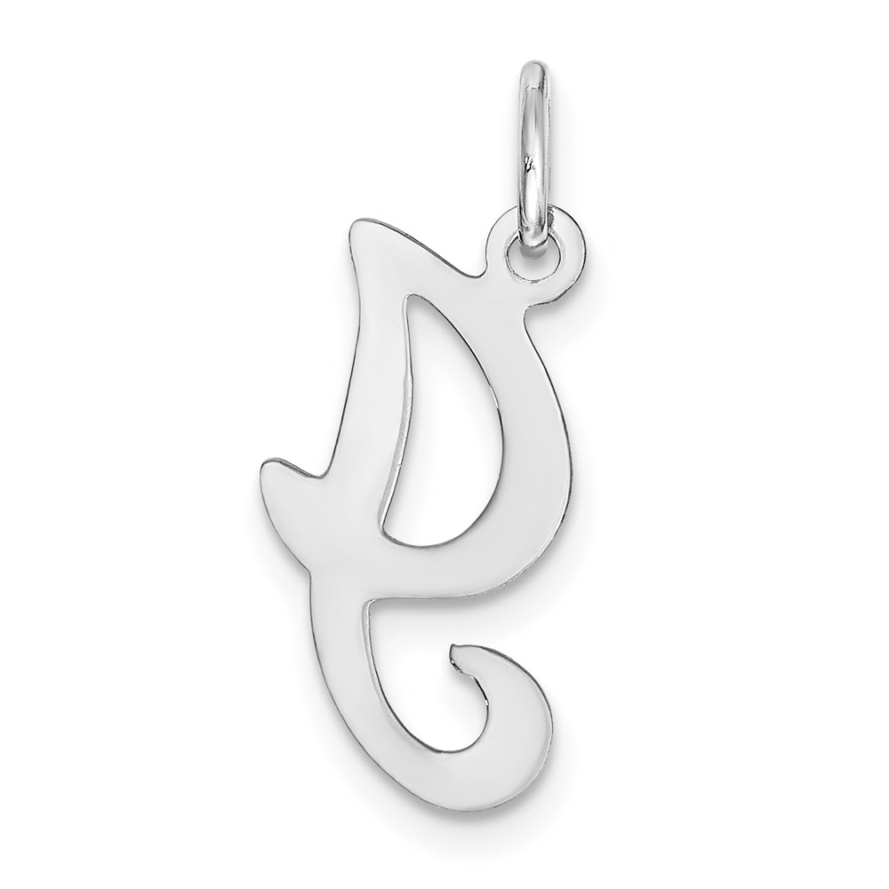 14k White Gold, Sophia Collection, Script Initial I Pendant