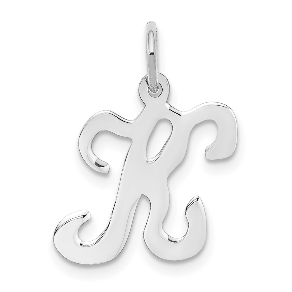 14k White Gold, Sophia Collection, Script Initial K Pendant
