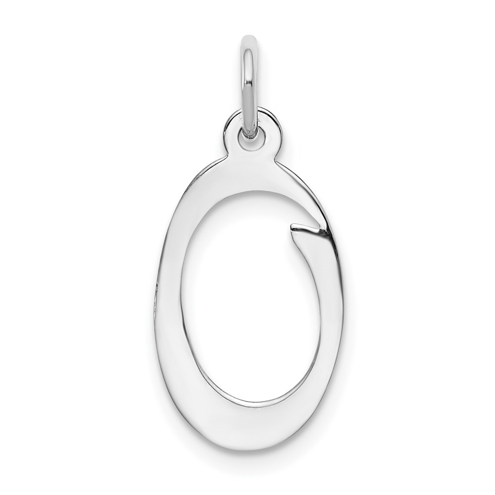 14k White Gold, Sophia Collection, Script Initial O Pendant