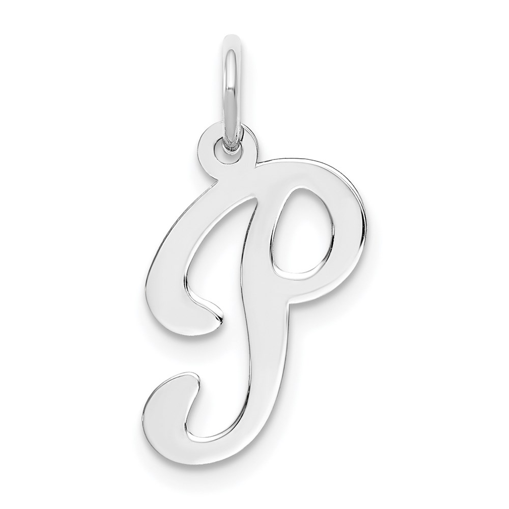 14k White Gold, Sophia Collection, Script Initial P Pendant