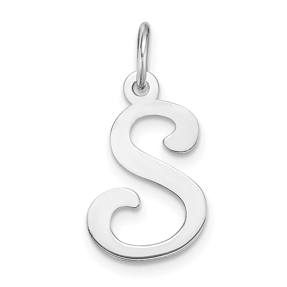 14k White Gold, Sophia Collection, Small Script Initial Pendant