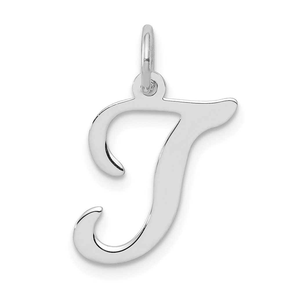 Sterling Silver, Sophia Collection, Script Initial T Pendant