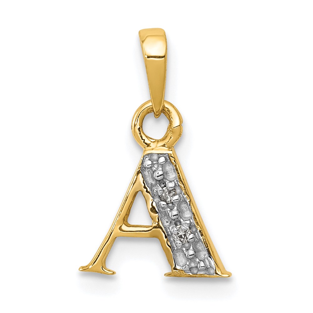 The Chloe Mini Diamond Accent initial A Pendant in 14k Yellow Gold