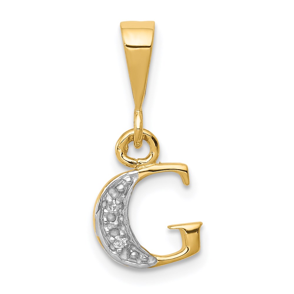 The Chloe Mini Diamond Accent initial G Pendant in 14k Yellow Gold