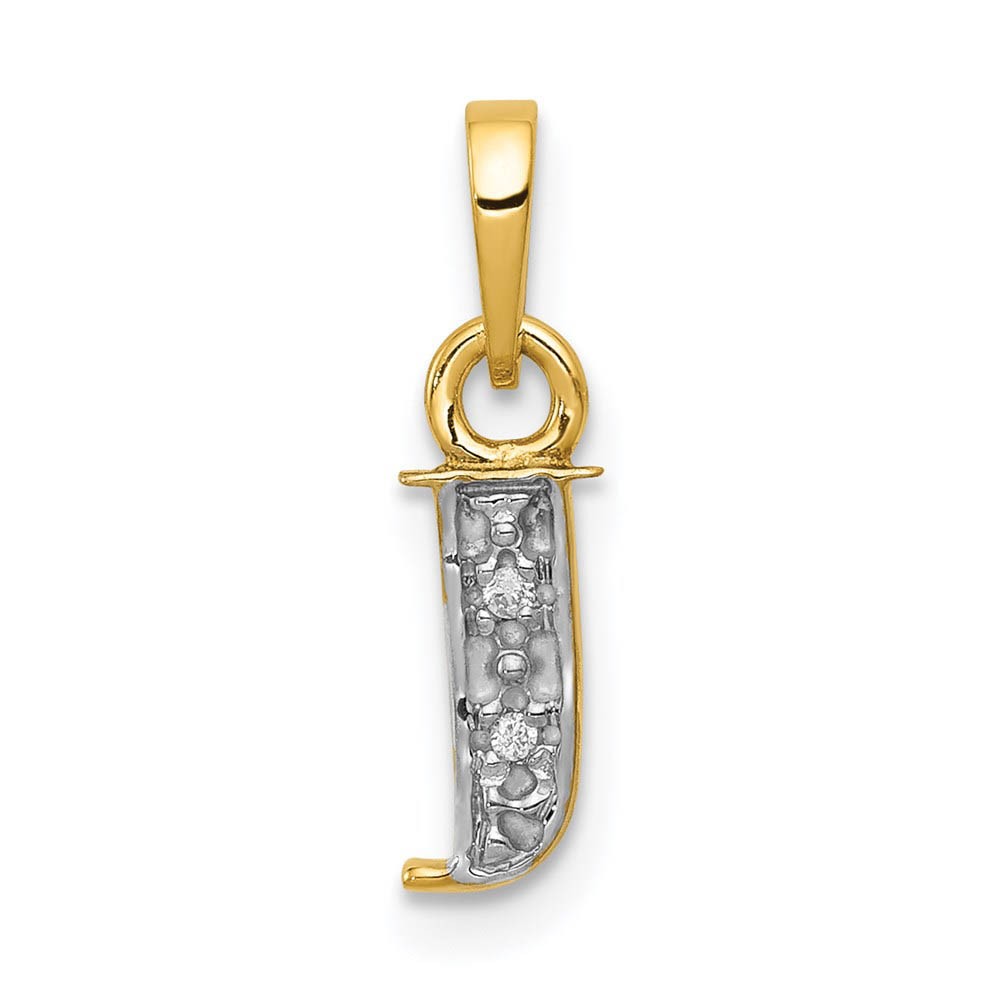 The Chloe Mini Diamond Accent initial J Pendant in 14k Yellow Gold