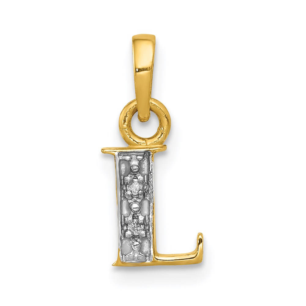 The Chloe Mini Diamond Accent initial Pendant in 14k Yellow Gold