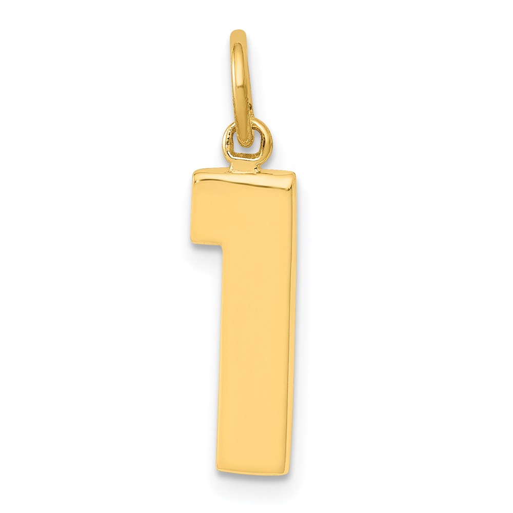 14k Yellow Gold, Athletic Collection Polished Number 1 Pendant