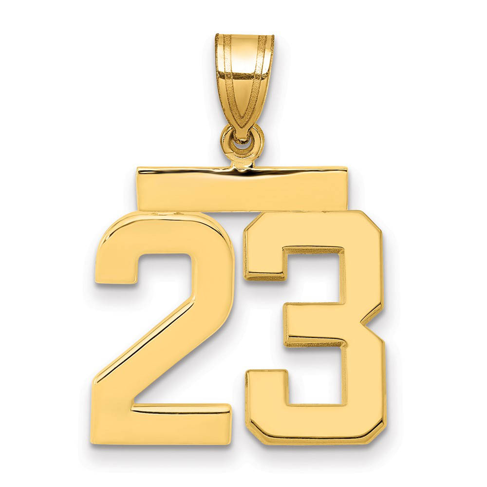 14k Yellow Gold, Athletic Collection Polished Number 23 Pendant