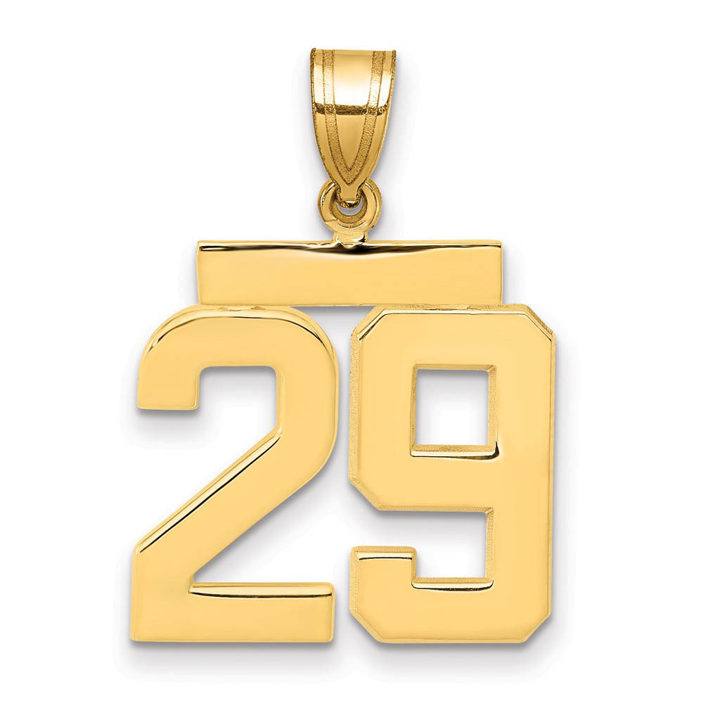 14k Yellow Gold, Athletic Collection Polished Number 29 Pendant