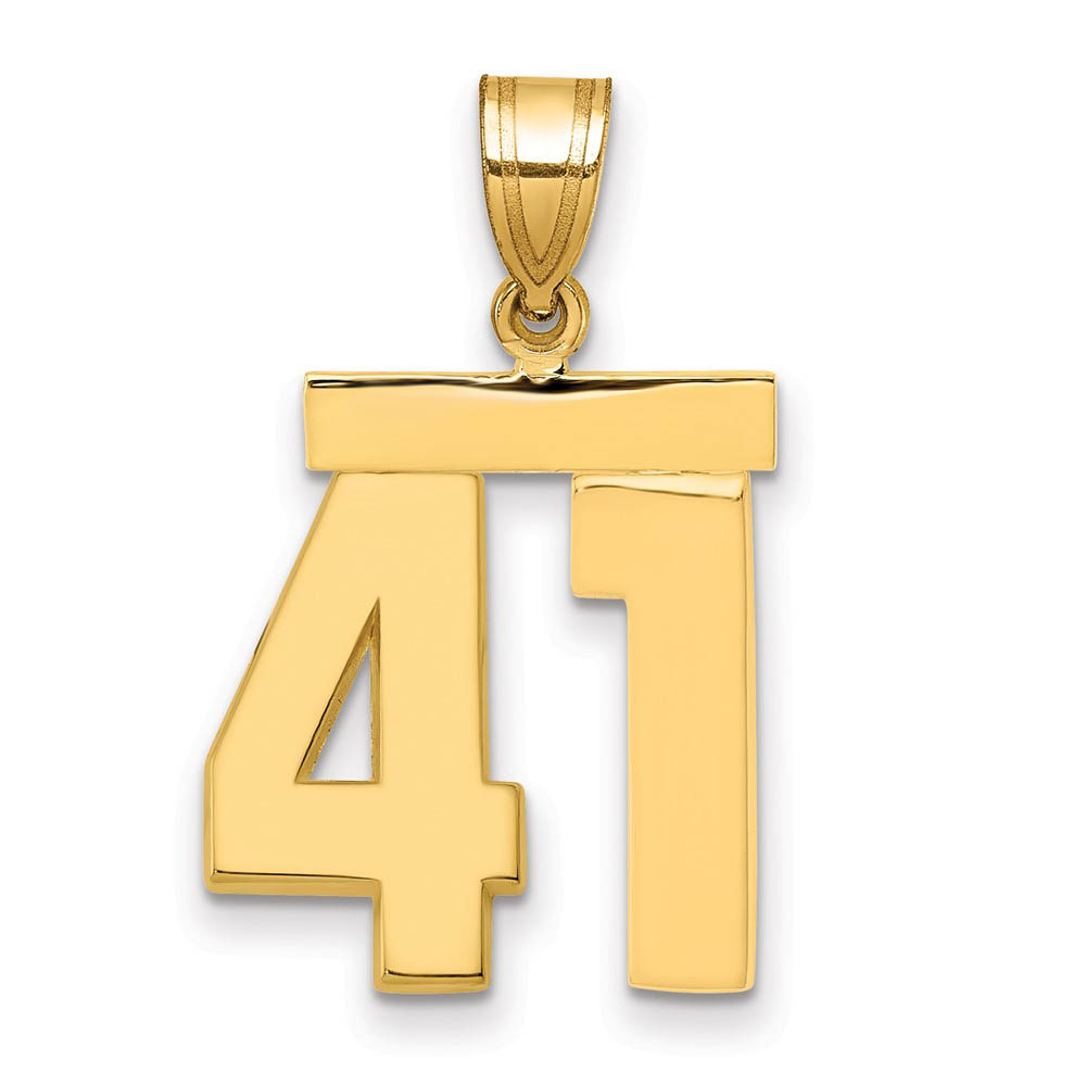 14k Yellow Gold, Athletic Collection Polished Number 41 Pendant