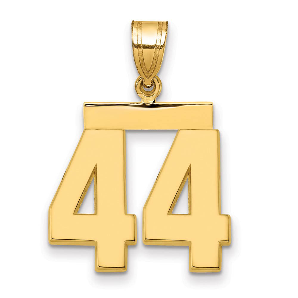 14k Yellow Gold, Athletic Collection Polished Number 44 Pendant