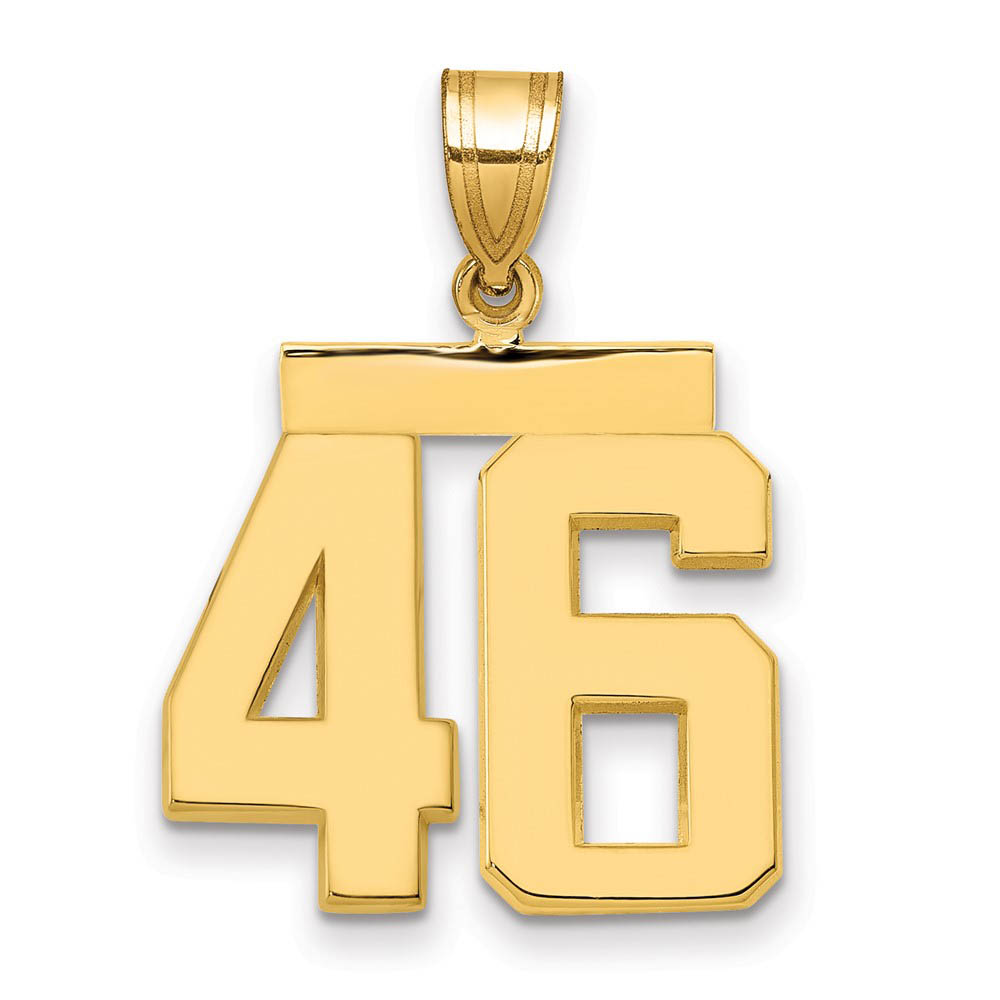 14k Yellow Gold, Athletic Collection Polished Number 46 Pendant