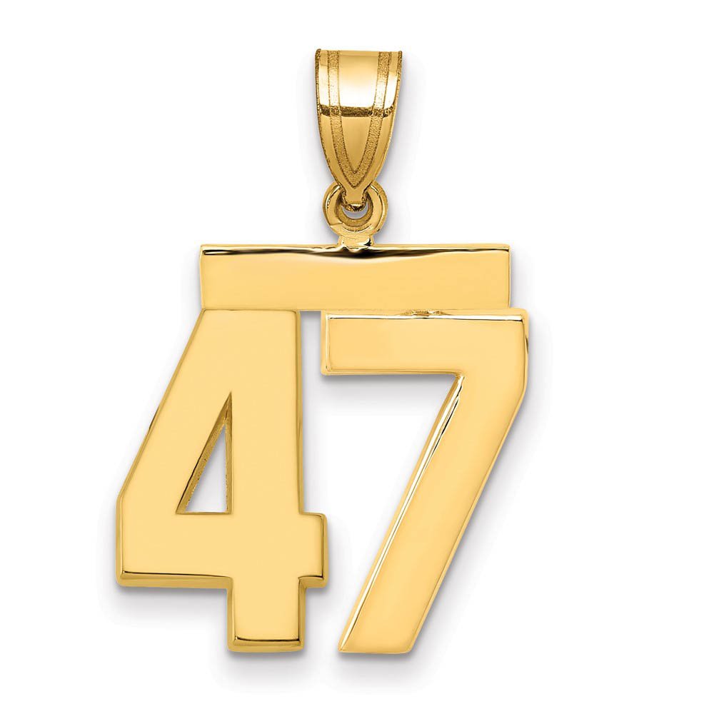 14k Yellow Gold, Athletic Collection Polished Number 47 Pendant
