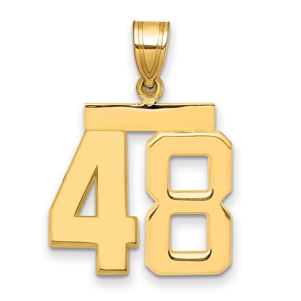 14k Yellow Gold, Athletic Collection Polished Number 48 Pendant