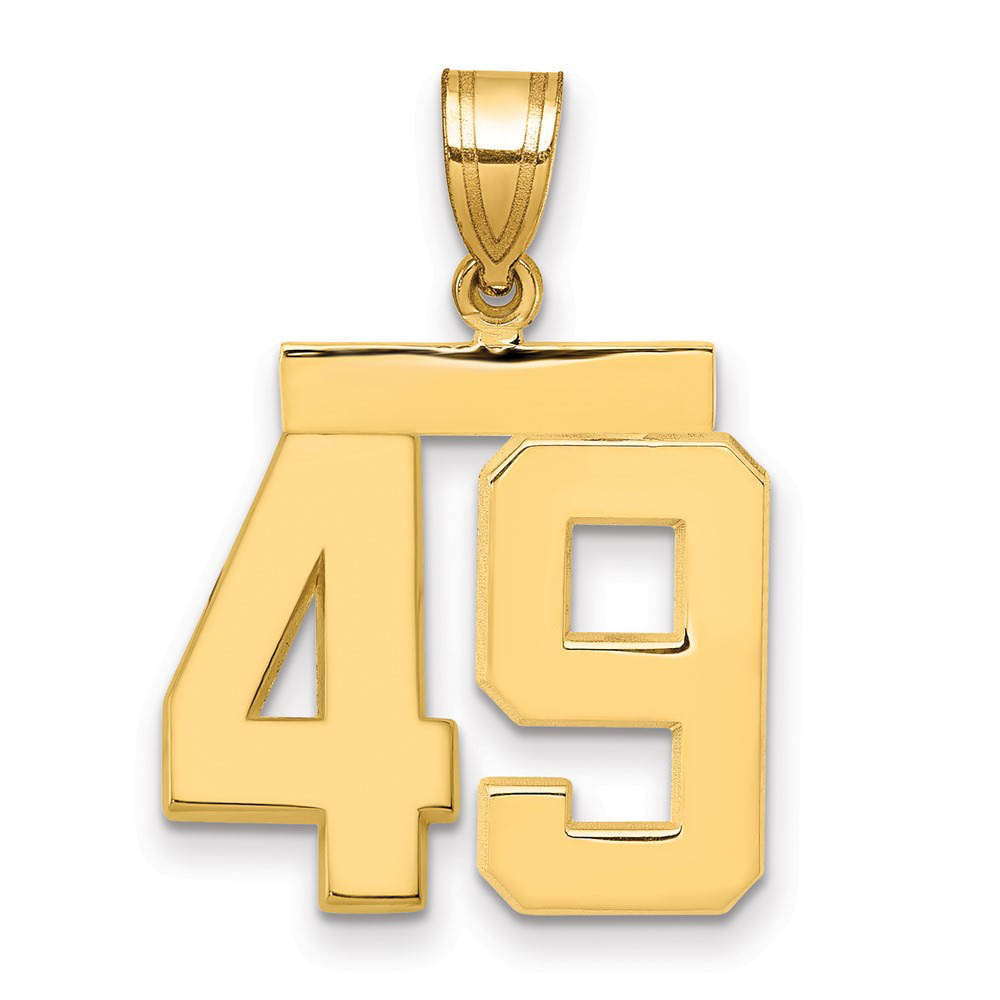 14k Yellow Gold, Athletic Collection Polished Number 49 Pendant