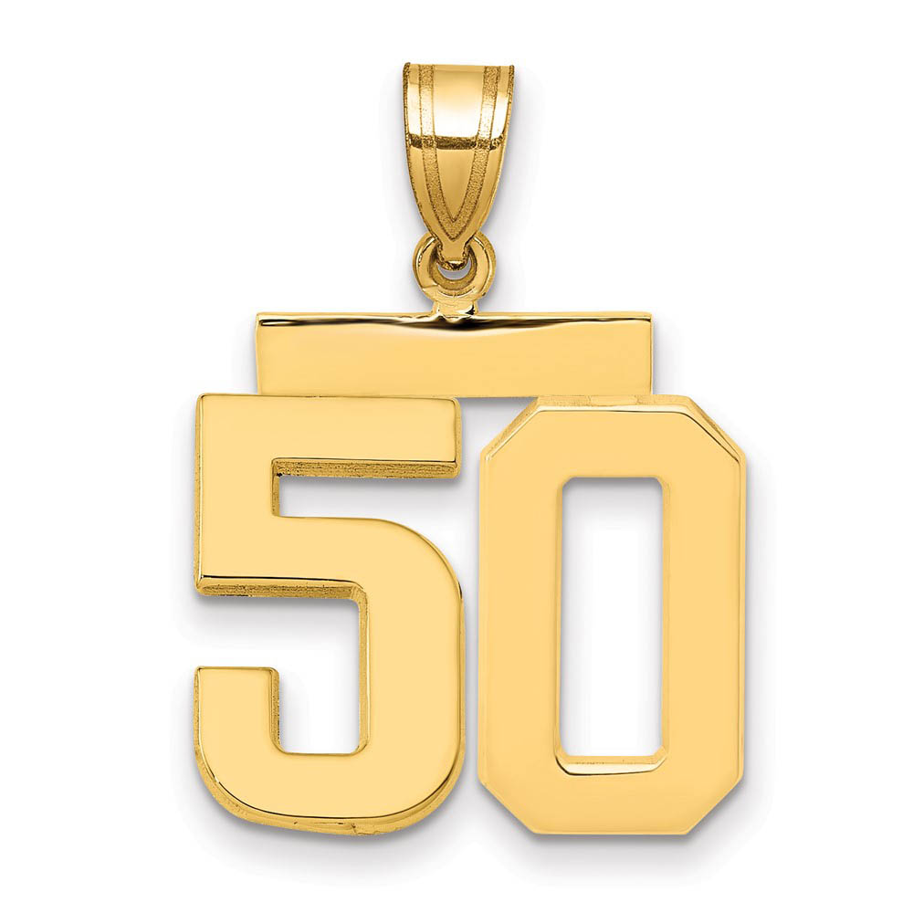14k Yellow Gold, Athletic Collection Polished Number 50 Pendant