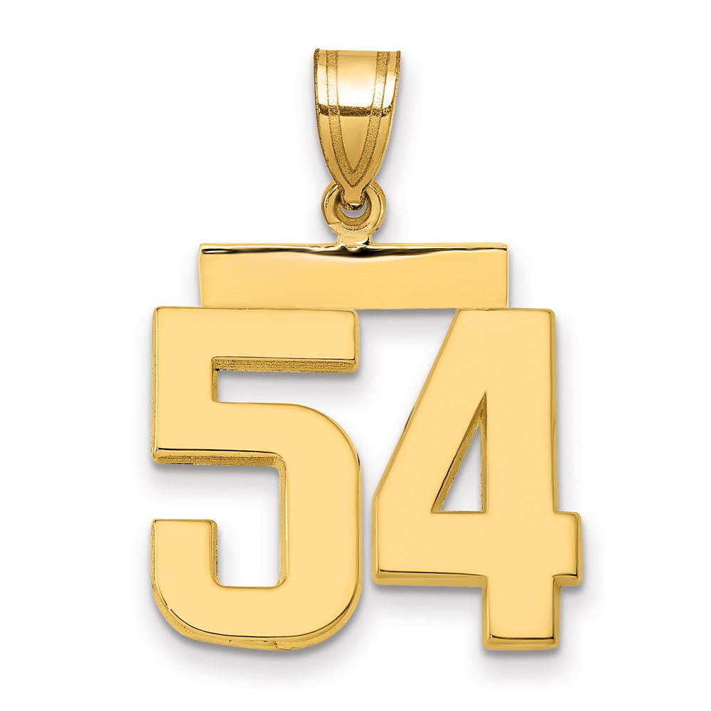14k Yellow Gold, Athletic Collection Polished Number 54 Pendant