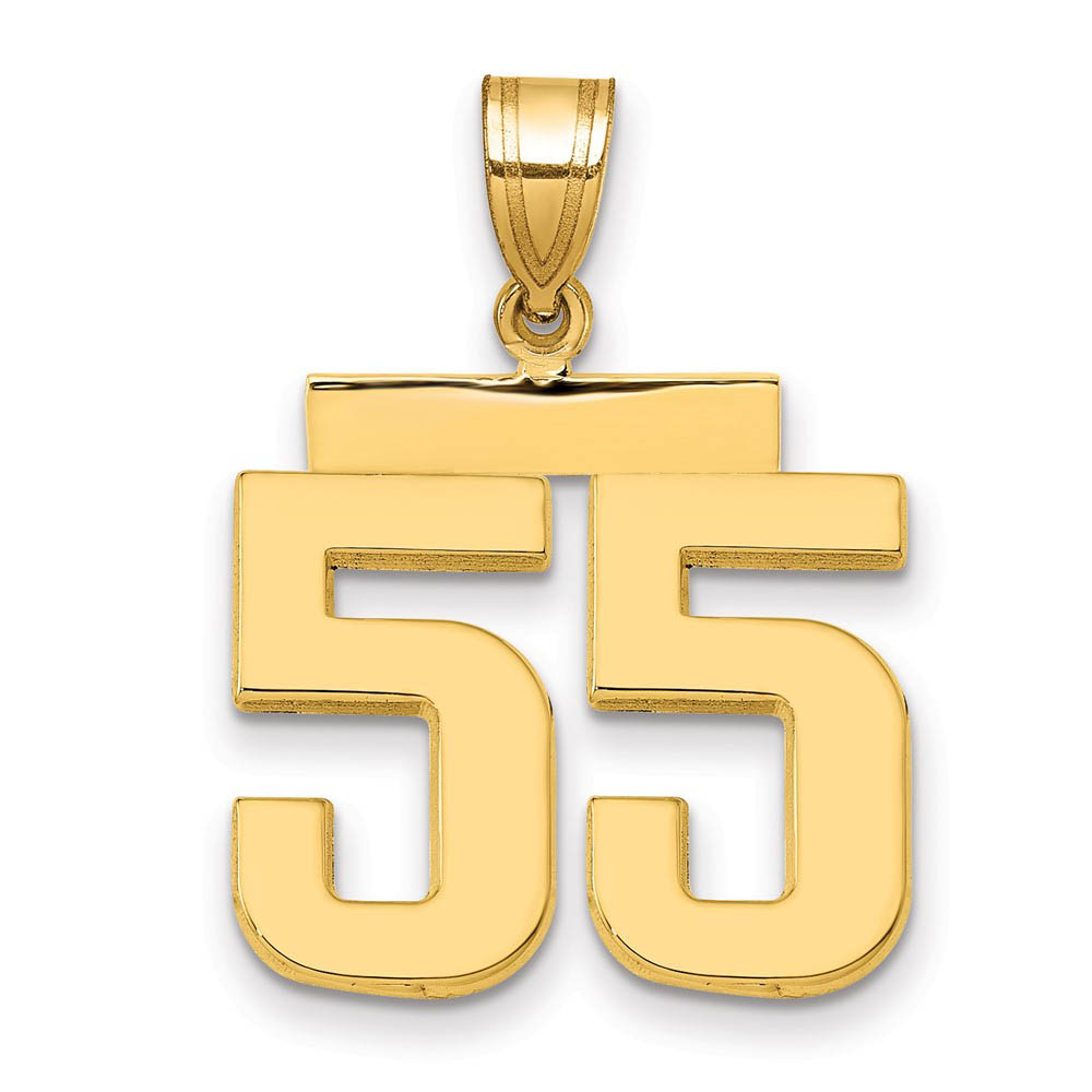 14k Yellow Gold, Athletic Collection Polished Number 55 Pendant
