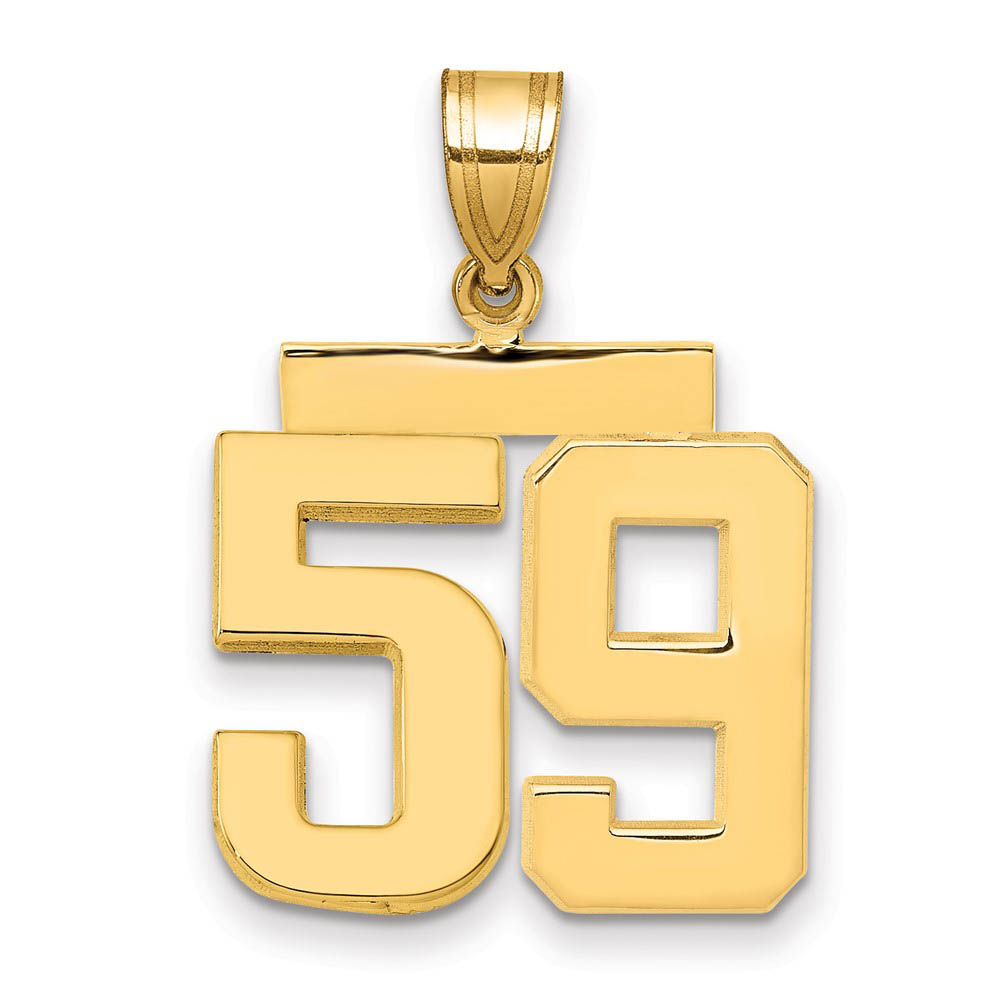 14k Yellow Gold, Athletic Collection Polished Number 59 Pendant