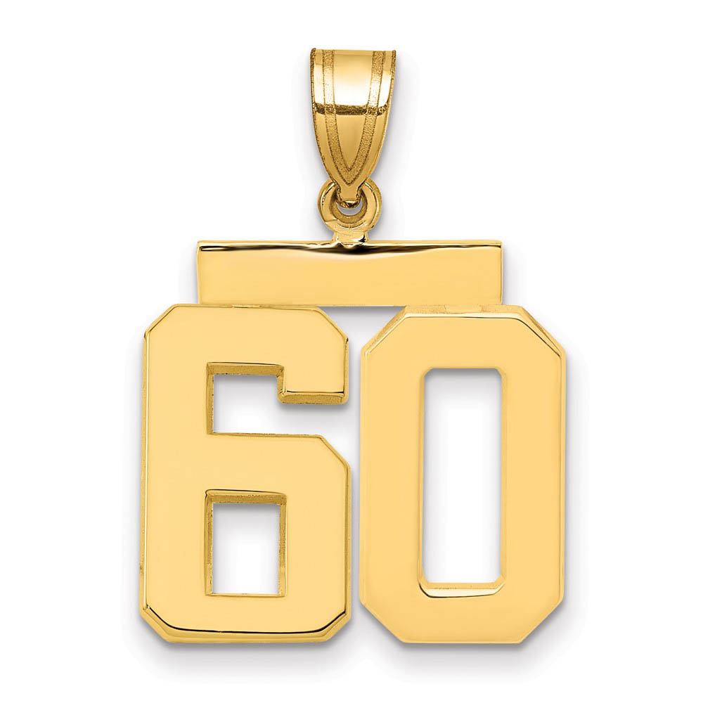 14k Yellow Gold, Athletic Collection Polished Number 60 Pendant