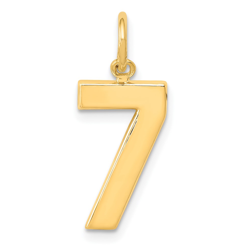 14k Yellow Gold, Athletic Collection Polished Number 7 Pendant