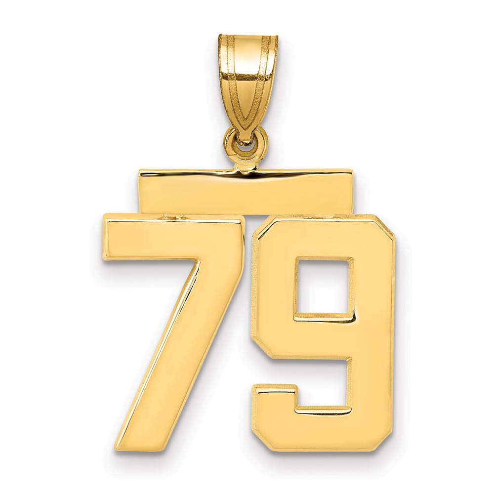 14k Yellow Gold, Athletic Collection Polished Number 79 Pendant
