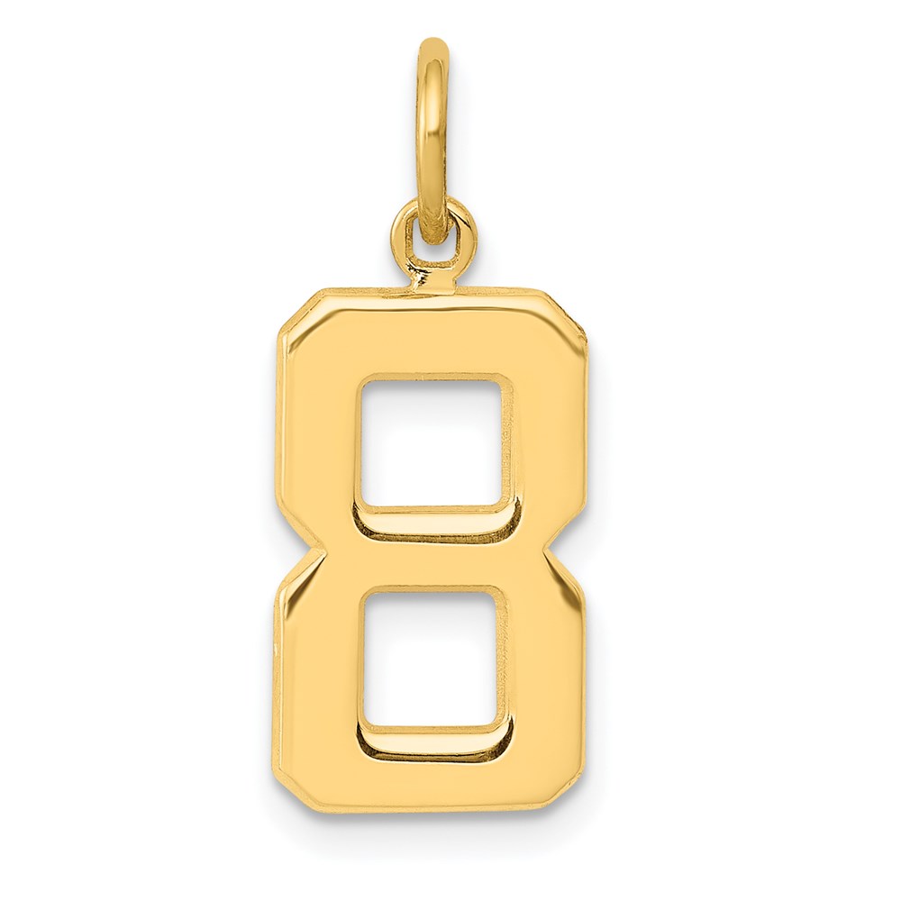 14k Yellow Gold, Athletic Collection Polished Number 8 Pendant