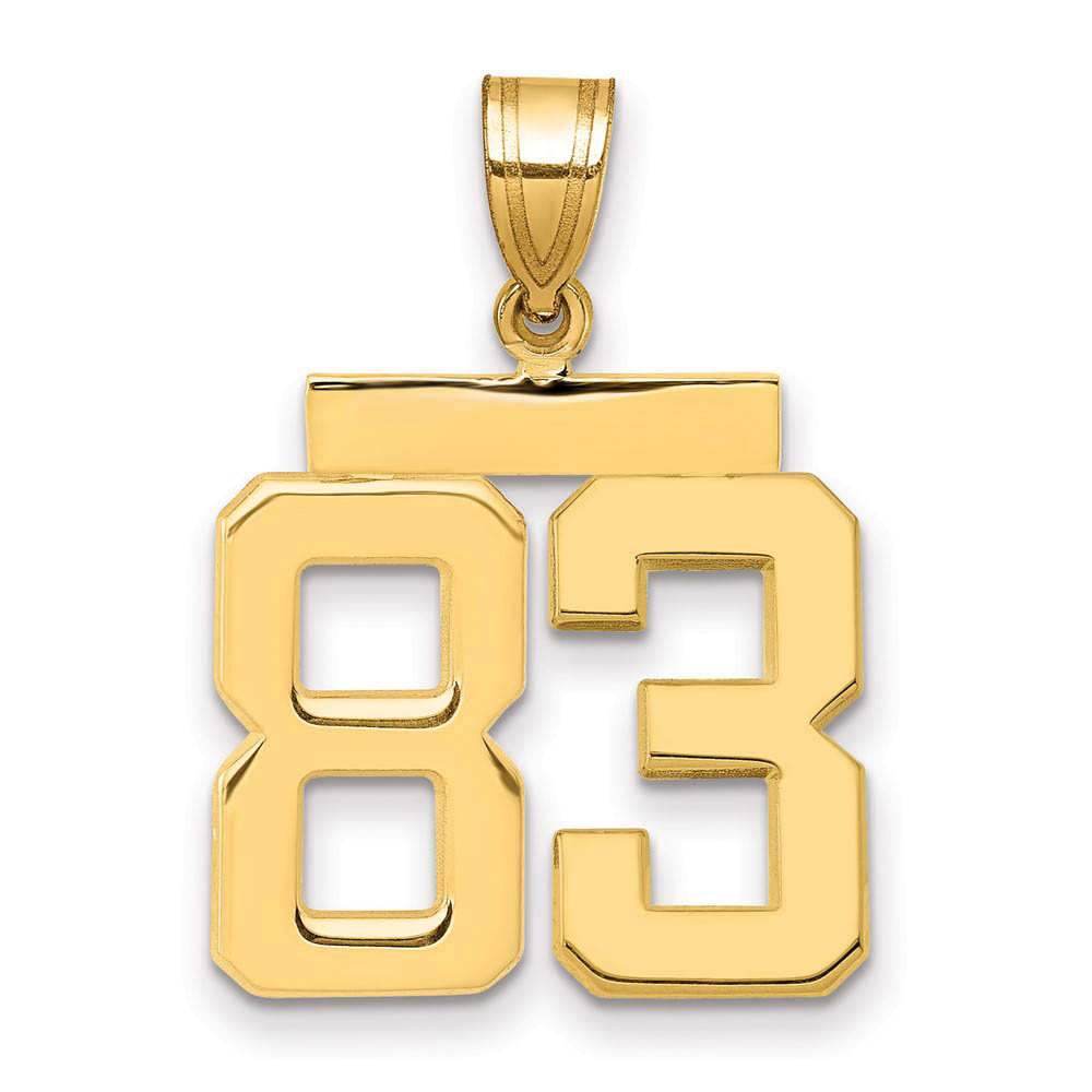 14k Yellow Gold, Athletic Collection Polished Number 83 Pendant