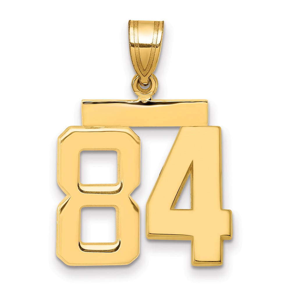 14k Yellow Gold, Athletic Collection Polished Number 84 Pendant
