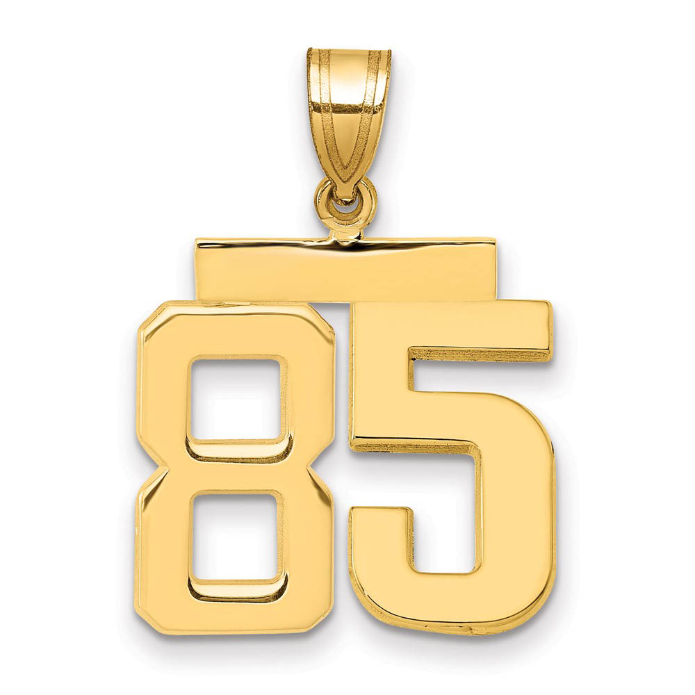 14k Yellow Gold, Athletic Collection Polished Number 85 Pendant