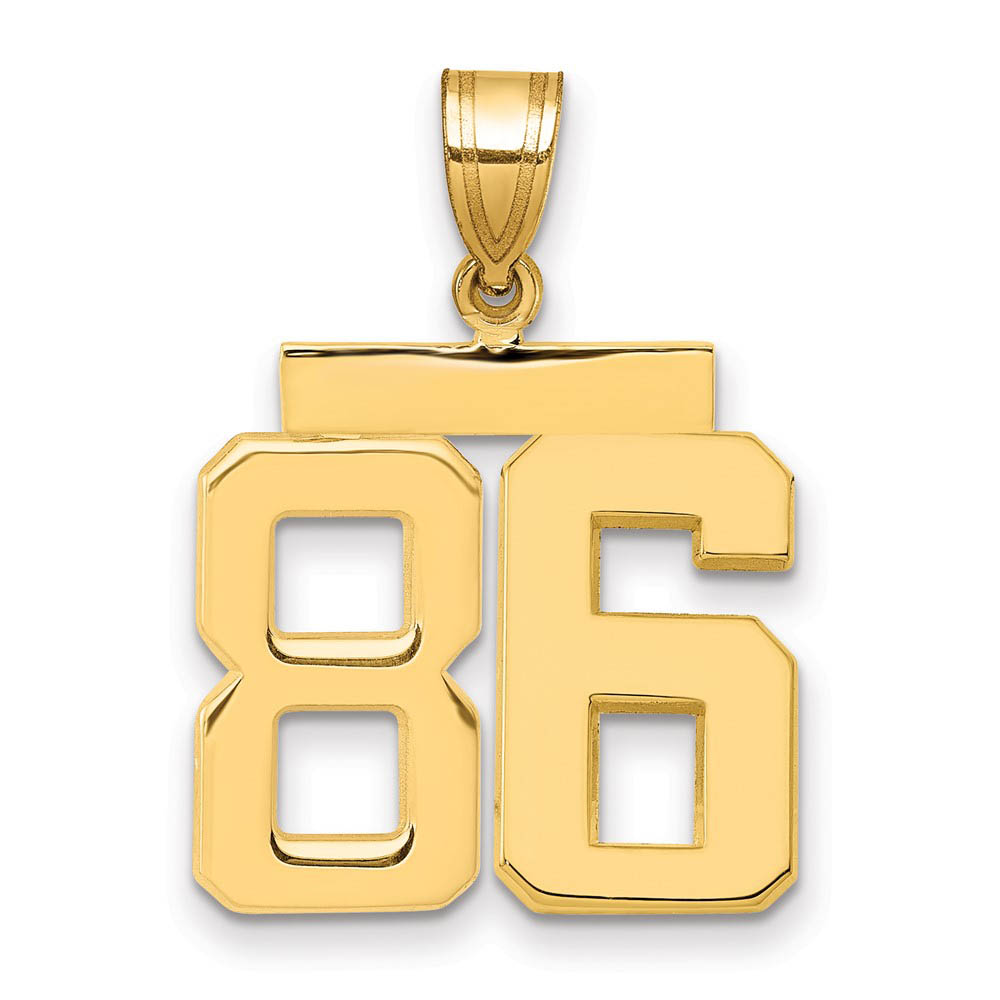 14k Yellow Gold, Athletic Collection Polished Number 86 Pendant