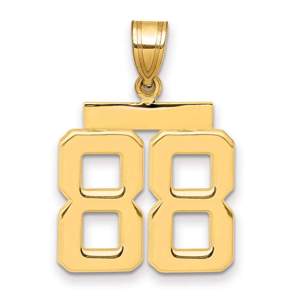 14k Yellow Gold, Athletic Collection Polished Number 88 Pendant
